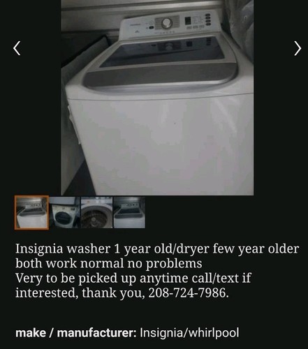 Washer and dryer set - washer,
